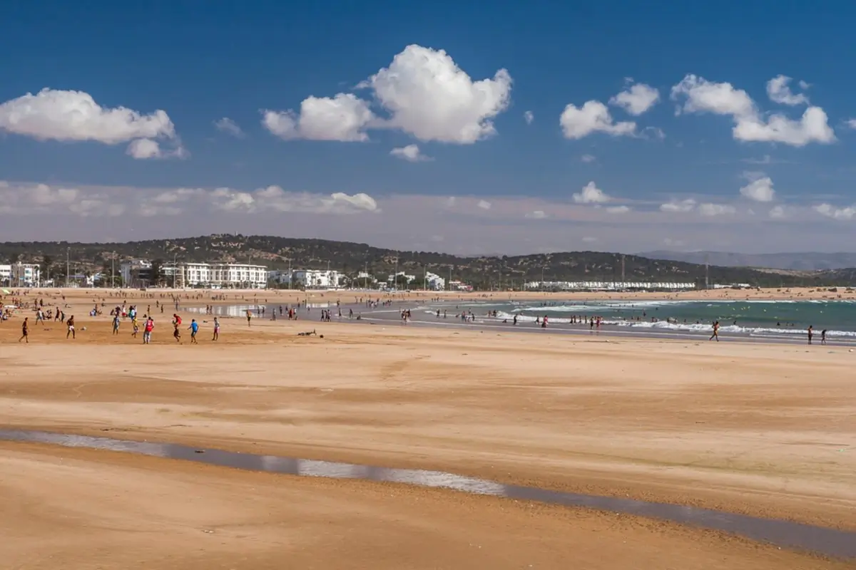Kitesurfen am Strand von Essaouira
